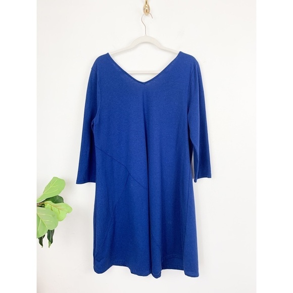 Soft Surroundings Women’s Blue Daphne V-Neck Dress Sz L - Picture 3 of 8